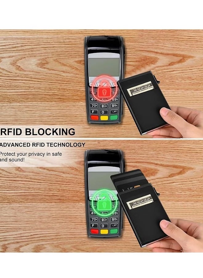 Gloryful - Card Holder Automatical Pop Up Business Card Holder RFID Blocking Anti-degaussing Card Holder - Image 1