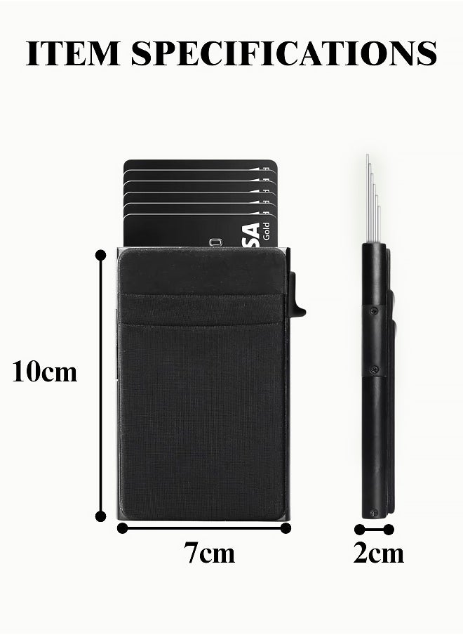 Gloryful - Card Holder Automatical Pop Up Business Card Holder RFID Blocking Anti-degaussing Card Holder - Image 1