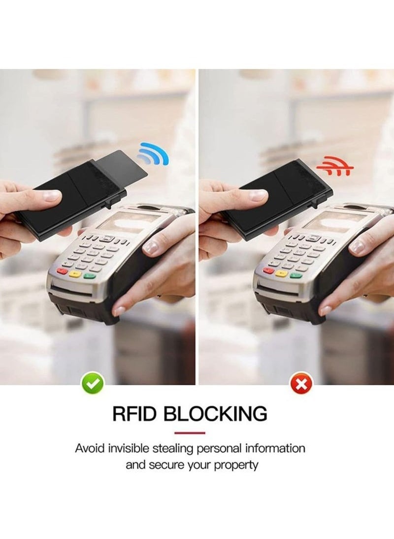 Card Holder Automatical Pop Up Business Card Holder RFID Blocking Anti-degaussing Card Holder