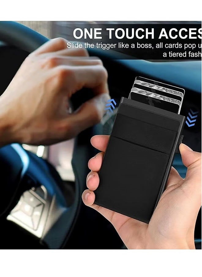 Card Holder Automatical Pop Up Business Card Holder RFID Blocking Anti-degaussing Card Holder
