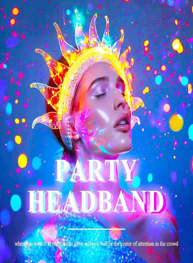 Zoestar Light Up Sun Headband, Led Flame Headband, Glowing Fire Headpiece,Glittering Halloween Hair Accessories for Women - Image 5