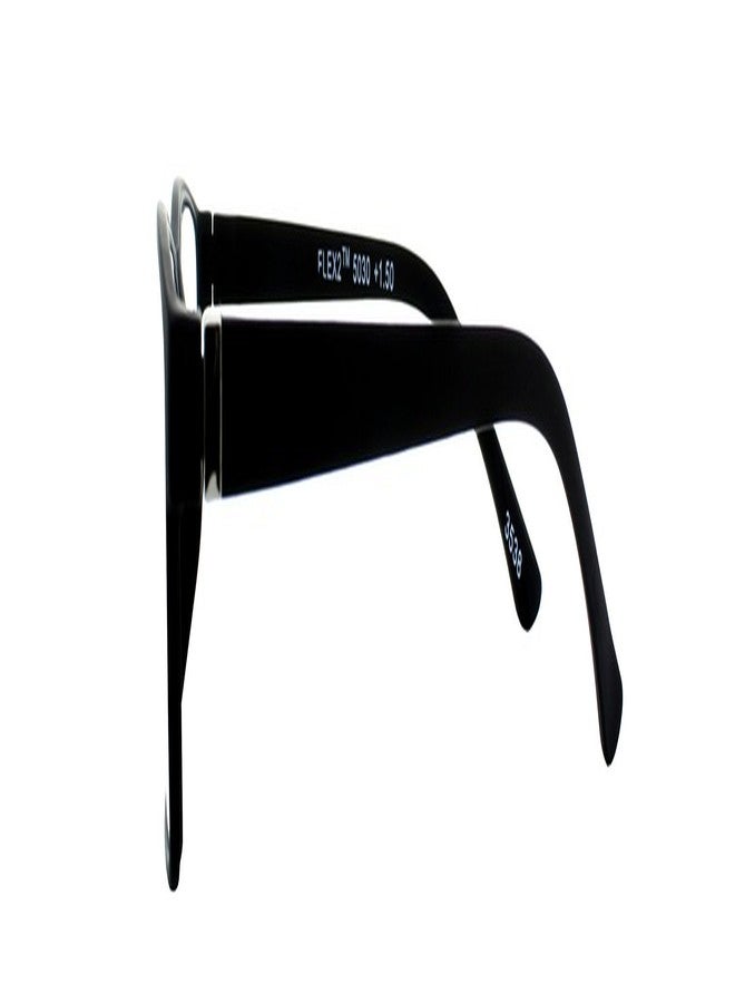 SAV نظارات قراءة مستطيلة مرنة وخفيفة الوزن من Select-A-Vision Flex 2، لون أسود، +2.50 - Image 3