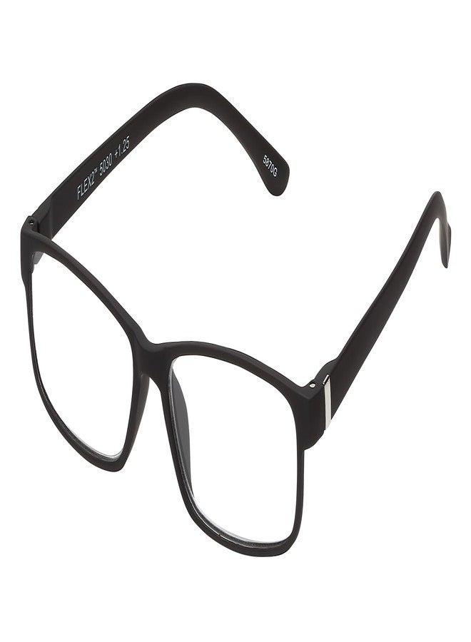SAV نظارات قراءة مستطيلة مرنة وخفيفة الوزن من Select-A-Vision Flex 2، لون أسود، +2.50 - Image 1