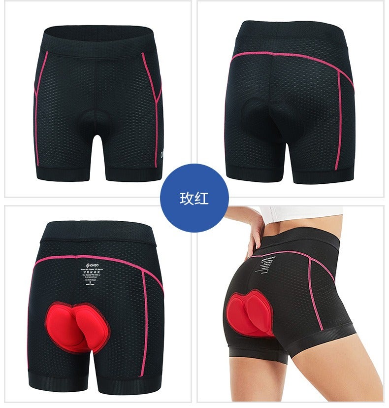 one o Men's Cycling Shorts with Sponge Pad Quick-Dry Bike Underwear for Women Road Mountain Bicycle Pants - Image 1