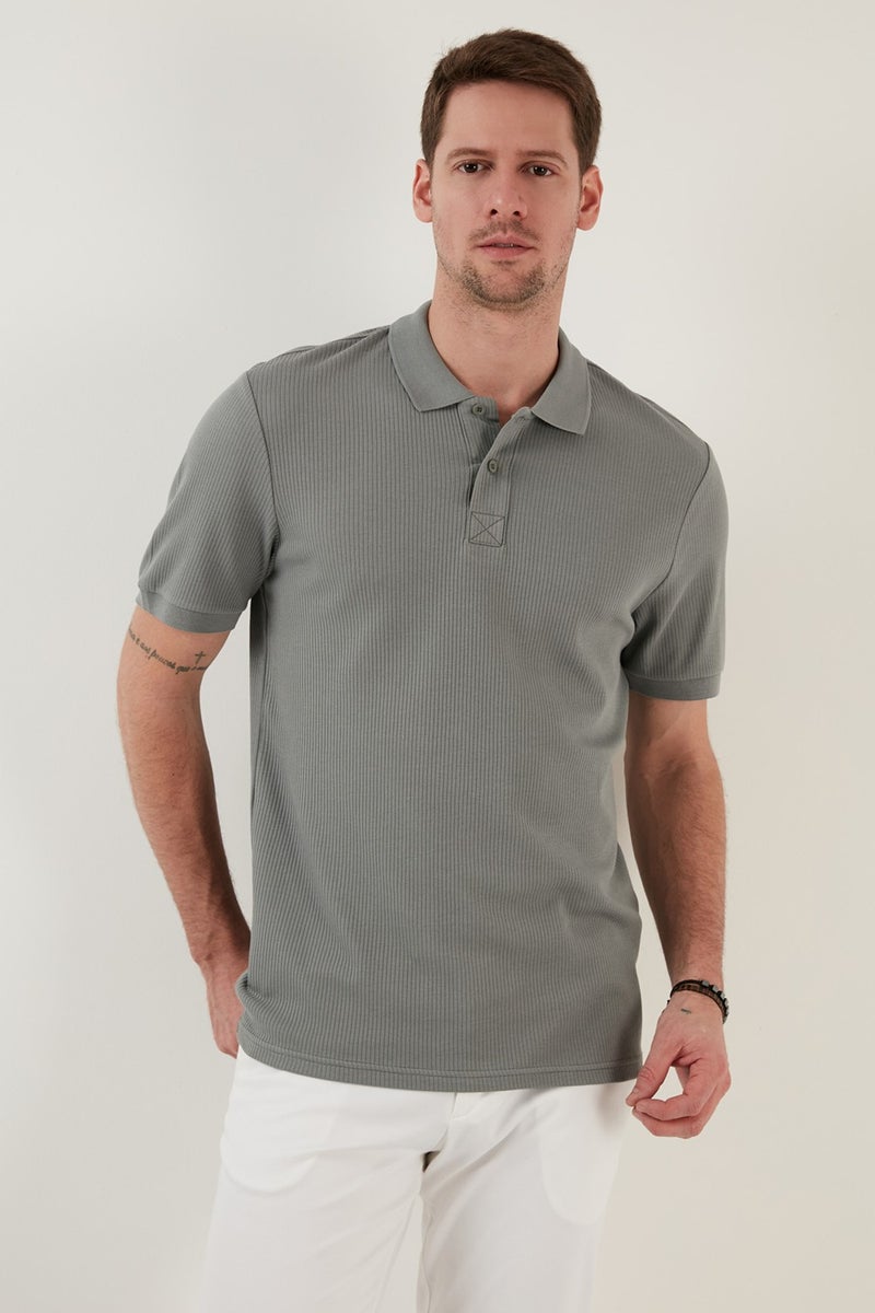 Buratti Cotton Slim Fit Buttoned Polo T Shirt Men's Polo 5902281  - Image 2
