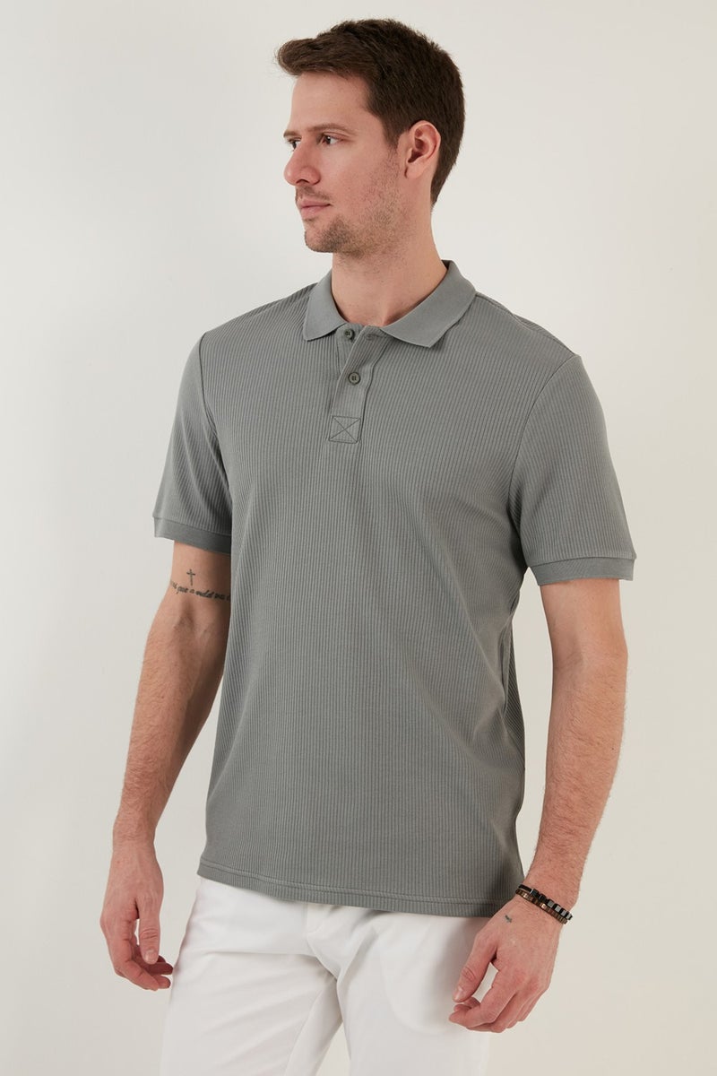 Buratti Cotton Slim Fit Buttoned Polo T Shirt Men's Polo 5902281  - Image 4