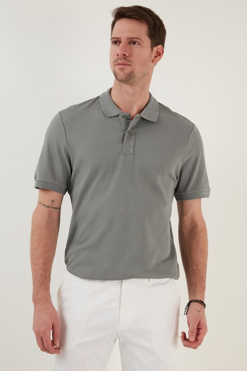 Buratti Cotton Slim Fit Buttoned Polo T Shirt Men's Polo 5902281  - Image 1