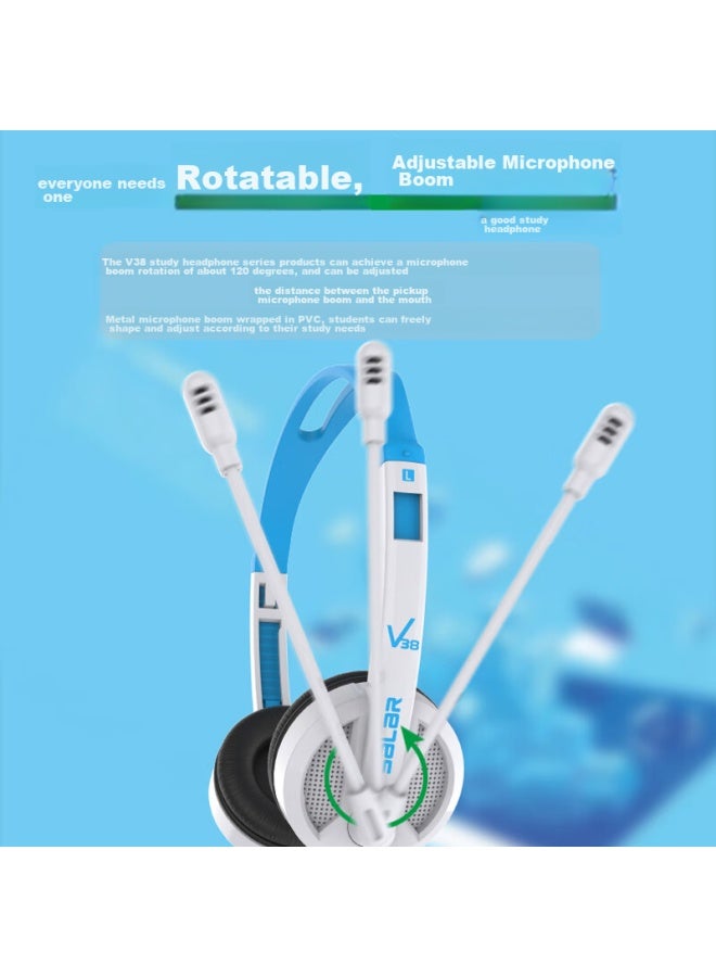 salar Shenglai V38 Laptop Headphones For English Listening, Speaking Practice, And Exam Preparation, Human-computer Dialogue, English Learning Headphones, Student Over-ear Headphones With Microphone, Usb Port, Black - Image 3
