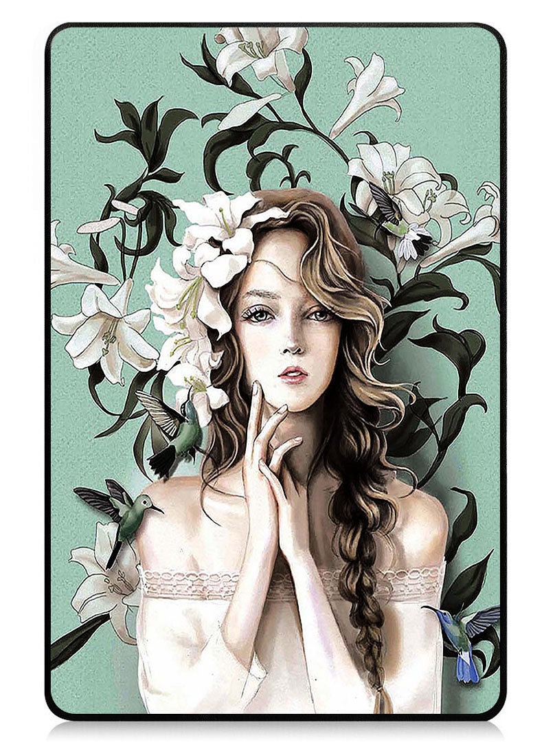 Theodor Protective Flip Case For Xiaomi Pad 7 & Xiaomi Pad 7 Pro With Trifold Stand Auto Wake Sleep Shockproof Cover - beautiful girl & tuilips - Image 1