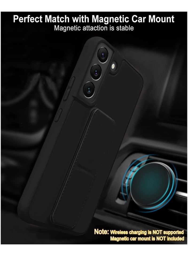 Denx Samsung Galaxy A26 Back Stand Case Magnetic Car Holder Soft Silicone Horizontal & Vertical Kickstand Cover Wrist Strap Full protection Case for Samsung Galaxy A26 (Black) - Image 5