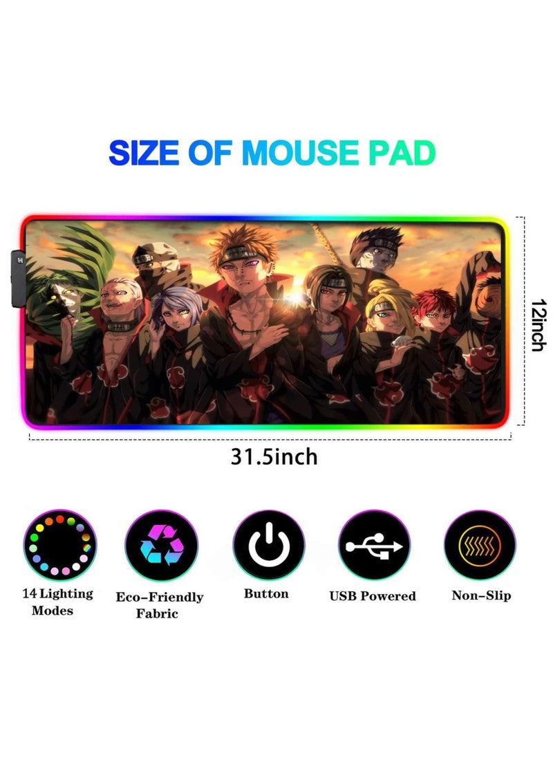 Generic - Akatsuki Organization Animi RGB XL Gaming Mouse Pad For Mouse & Keyboard Mat | (80*30cm) - Image 1