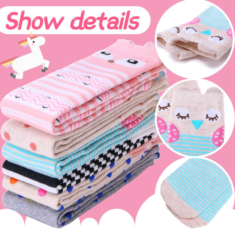 ANTSANG Kids Girls Knee High Socks Long Boot Crazy Silly Fun Gift Cute Tall Animal Socks for Child 6 Pairs Stocking Stuffers Gifts for 10 Year Old Girls Birthday Gifts Ideas(Fun Animal) - Image 4