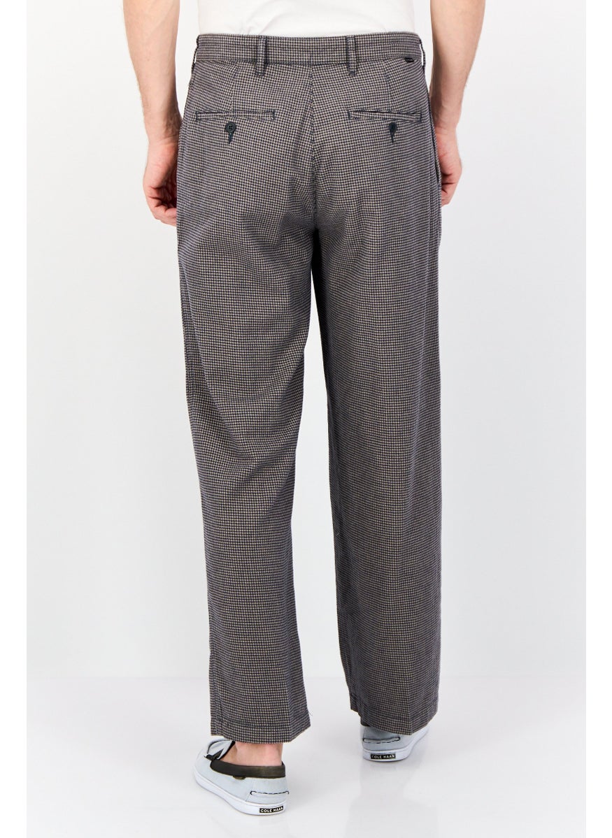 DOCKERS Men Regular Fit Textured Straight Leg Pants, Grey  - Image 2