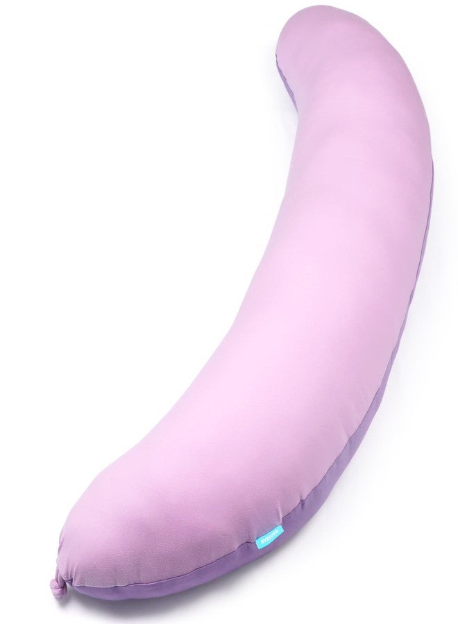 BYRIVER 39" Pink Purple Cute Body Pillow for Women Girl Side Sleepers, C Shaped Pregnancy Pillow, Anxiety Relief Hugging Pillow for Adults, 100% Cotton Pillow Cover, Gifts for New Mom (ZI-L) - Image 1