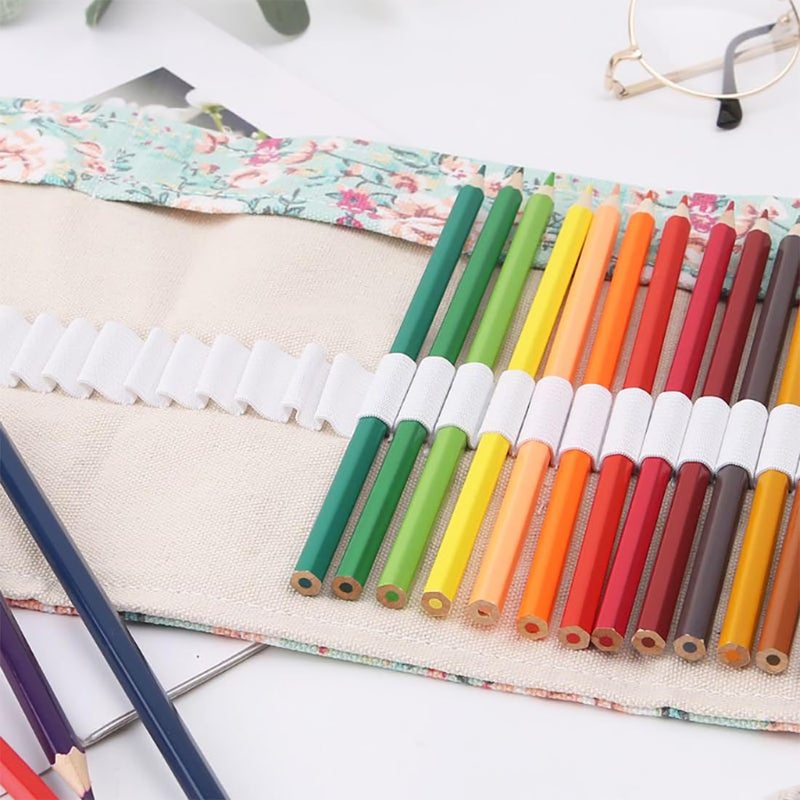 Desi Rang Canvas Roll Up Pencil Case – 72 Slot Fabric Wrap Organizer for Colored Pencils, Pens, Brushes – Portable Art Supplies Holder for Artists, Students, Travel – Durable & Washable Pouch - Image 2