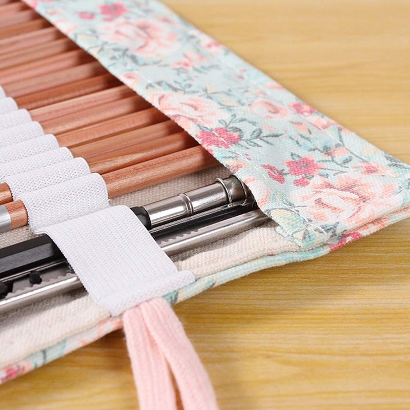Desi Rang Canvas Roll Up Pencil Case – 72 Slot Fabric Wrap Organizer for Colored Pencils, Pens, Brushes – Portable Art Supplies Holder for Artists, Students, Travel – Durable & Washable Pouch - Image 5