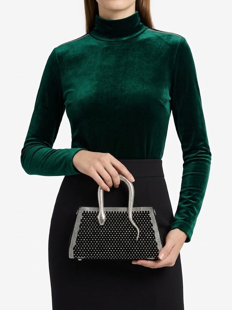 Viny Women's Luxury Rhinestone Shoulder Bag – Snake Handle - Image 4