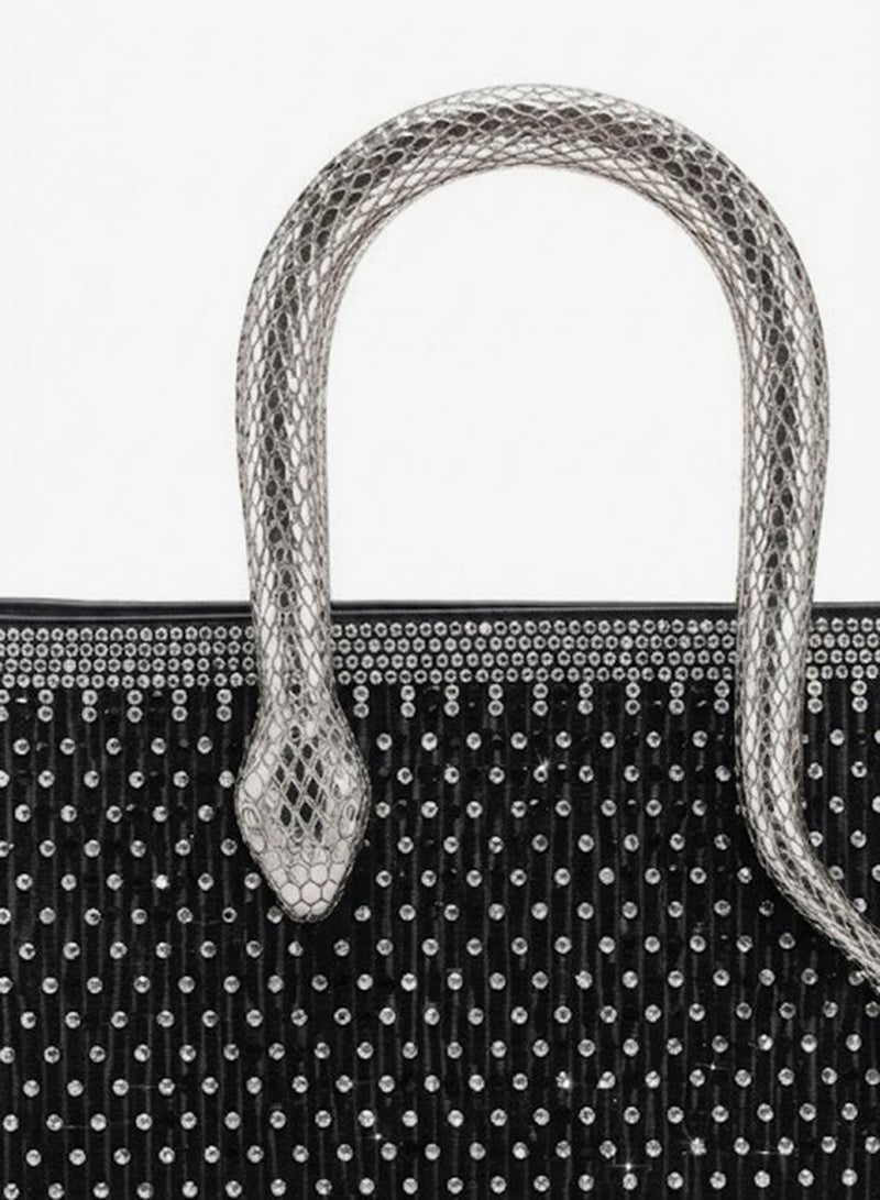 Viny Women's Luxury Rhinestone Shoulder Bag – Snake Handle - Image 2
