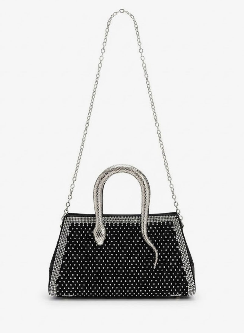 Viny Women's Luxury Rhinestone Shoulder Bag – Snake Handle - Image 3