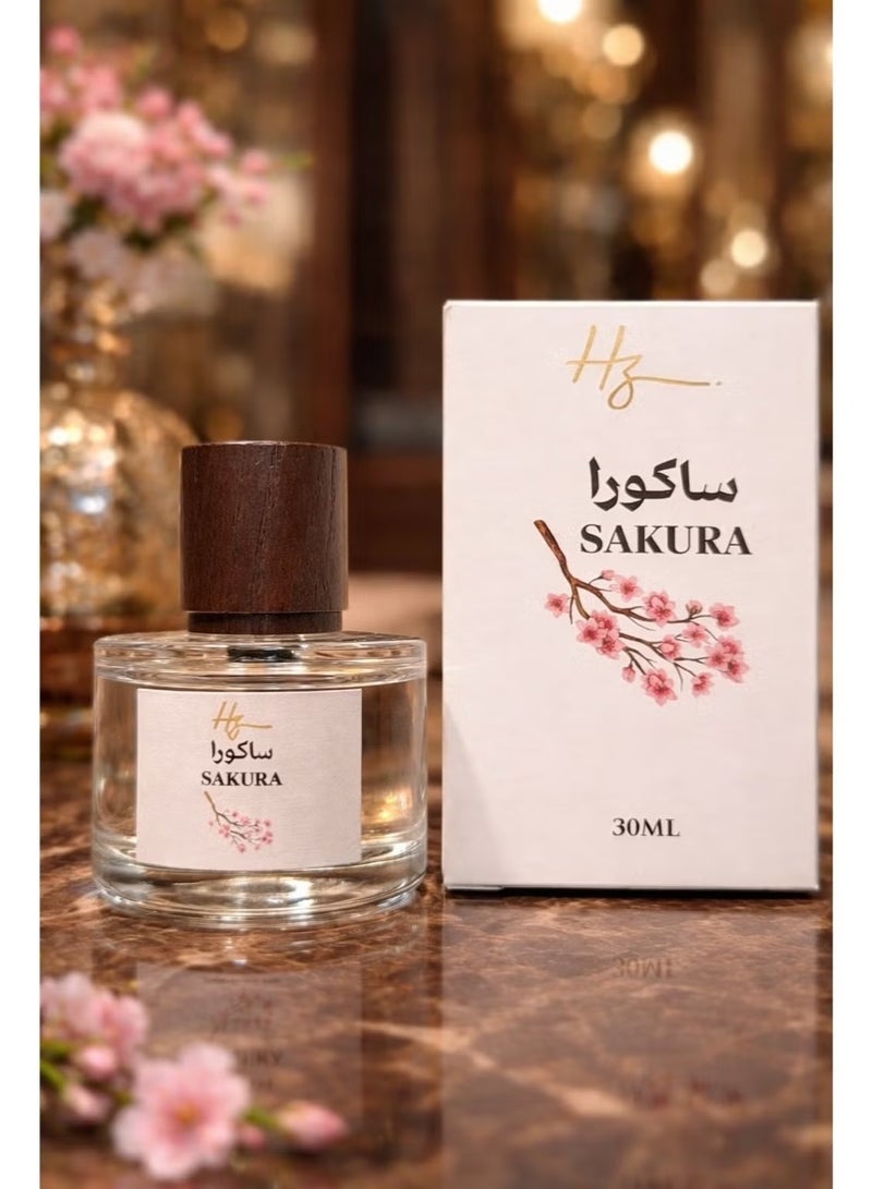 أتش زي عطر ساكورا – عطر زهري أنيق للجنسين مستوحى من أزهار الكرز اليابانية – رائحة بودرية ناعمة مع لمسات الكرز والورد واللوز – 30 مل - Image 2