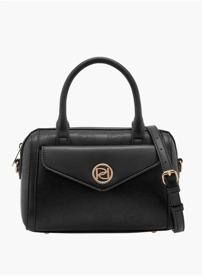 بابريكا Women's Perforate Textured Tote Bag with Double Handle and Zip Closure