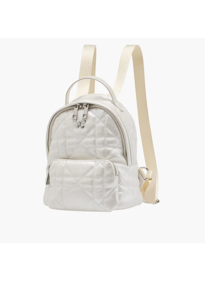Little Missy Girls Quilted Backpack with Zip Closure and Adjustable Strap