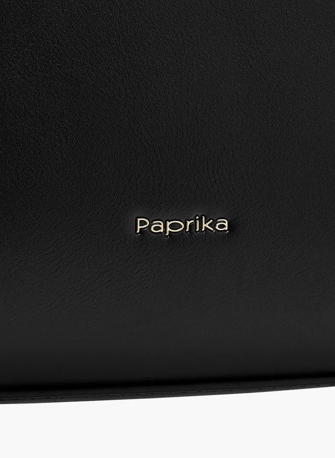 Paprika Women's Perforate Textured Tote Bag with Double Handle and Zip Closure