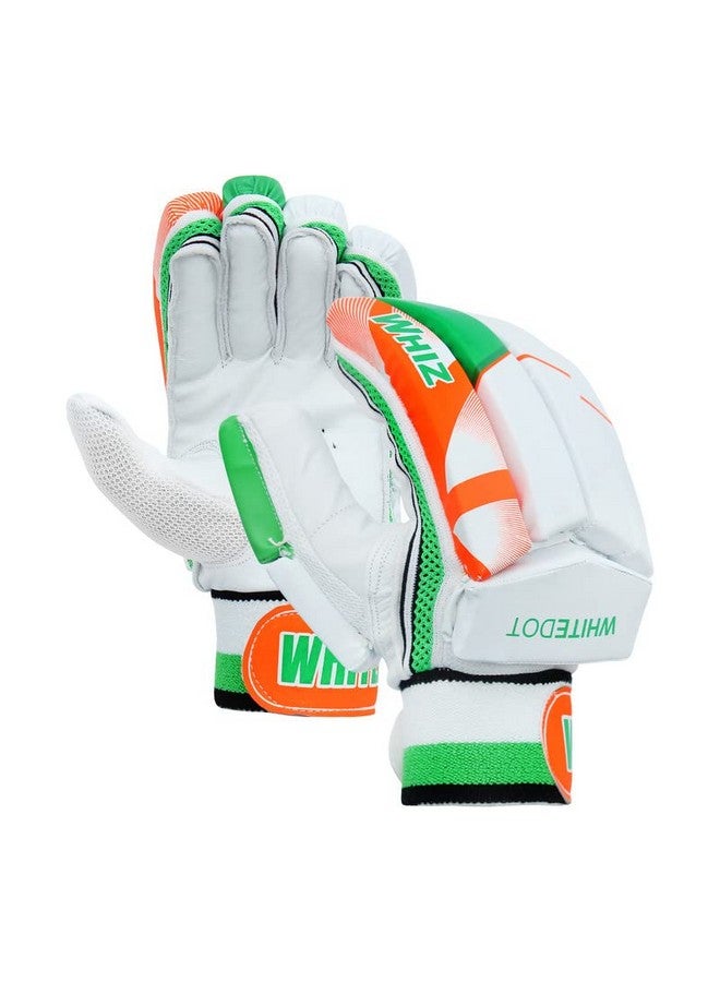 WHITEDOT SPORTS Whitedot Whiz Leather Cricket Batting Gloves, Multicolor, Suitable for Beginner and Intermediate Players, Youth RH - Image 1