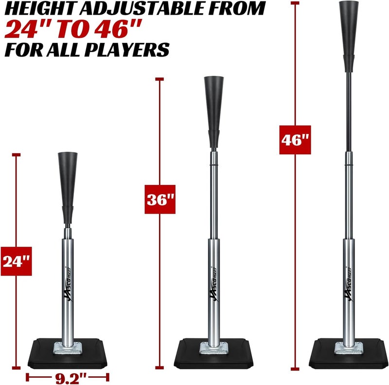 JASCOPRO Portable Batting Tee for Baseball/Softball - Height Adjustable 24-46 inches - Image 3