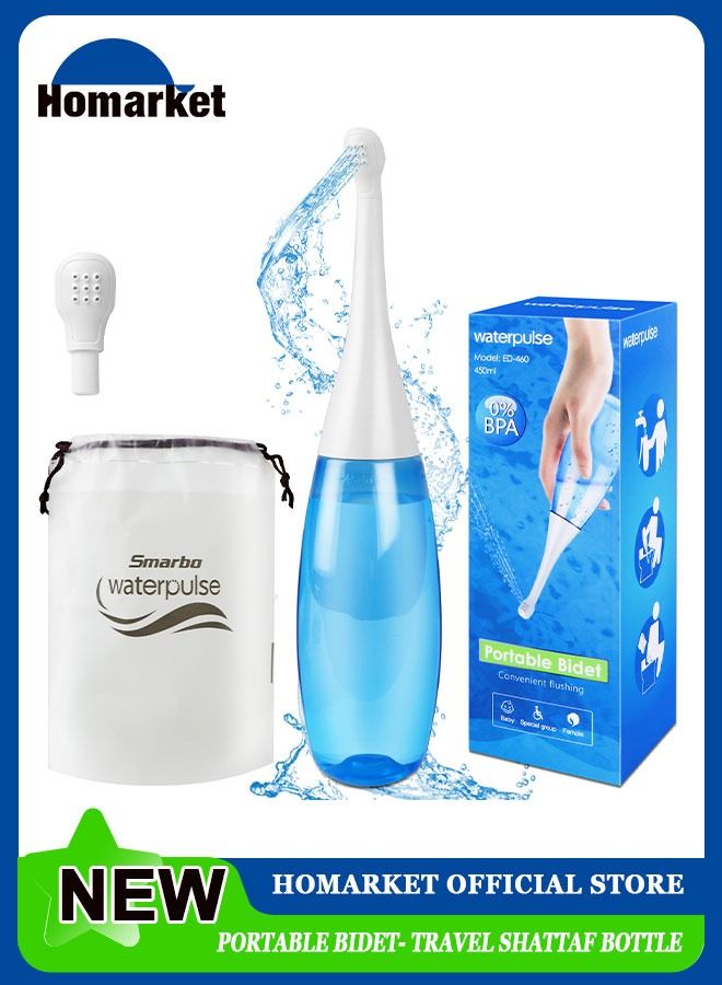 waterpulse Portable Travel Bidet Portable Bidet for Toilet Handheld Postpartum Perineal Cleansing Childbirth Cleaner - for Outdoor,Camping,Travling,Personal Hygiene, with Travel Bag, 450 ml Capacity - Image 1