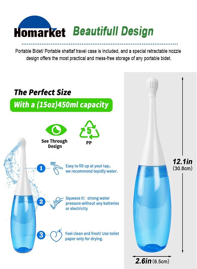 waterpulse Portable Travel Bidet Portable Bidet for Toilet Handheld Postpartum Perineal Cleansing Childbirth Cleaner - for Outdoor,Camping,Travling,Personal Hygiene, with Travel Bag, 450 ml Capacity - Image 5