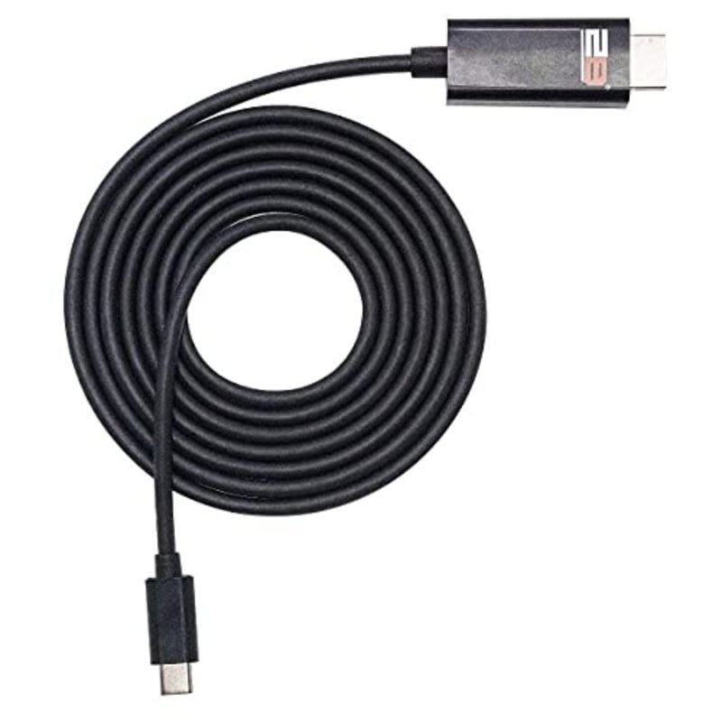 كابل من النوع C ذكر إلى HDMI ذكر لمحطة إرساء الكمبيوتر المحمول، نايلون مجدول، أسود، دعم 4K@60 هرتز - Image 4