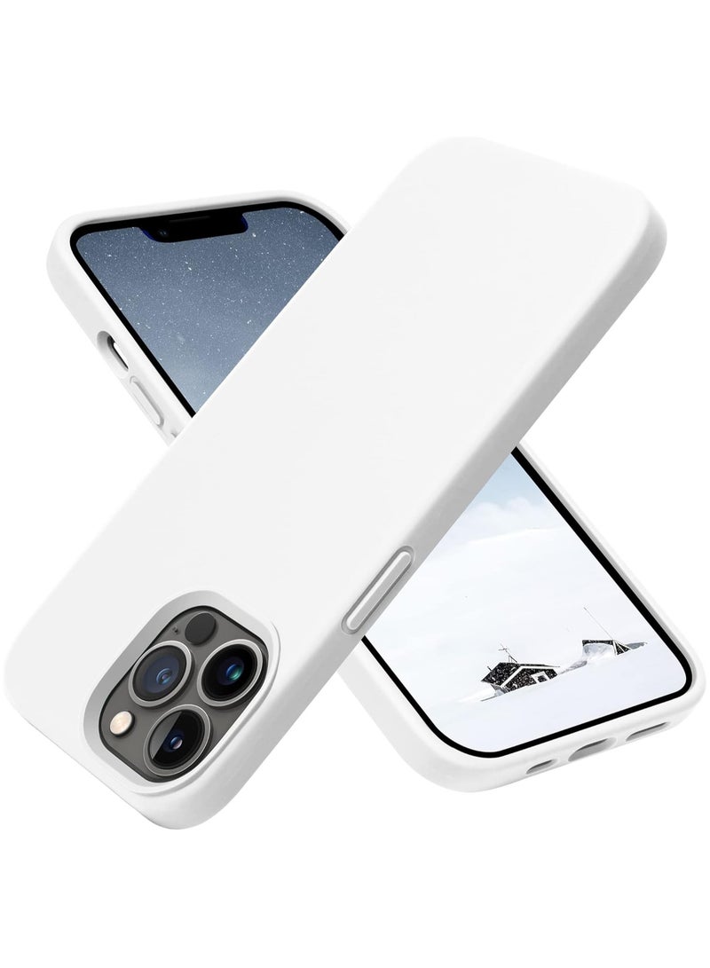 حافظة هاتف iPhone 13 pro، غطاء حماية من السيليكون مضاد للصدمات ومضاد للخدش (أبيض) - Image 1