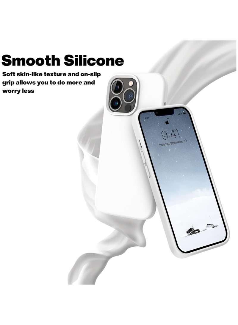 حافظة هاتف iPhone 13 pro، غطاء حماية من السيليكون مضاد للصدمات ومضاد للخدش (أبيض) - Image 3