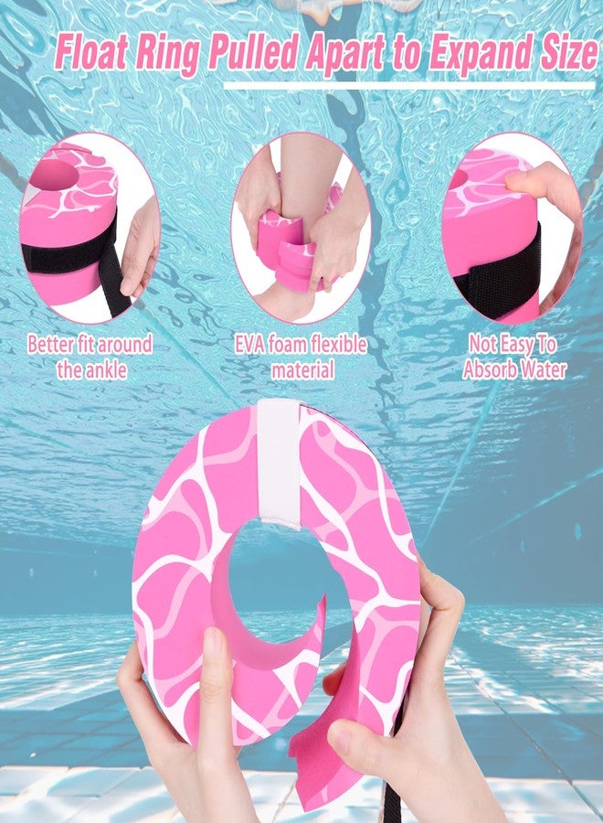 Hikeen Swim Aquatic Cuffs,High-Density EVA Water Aerobics Float Ring Fitness Pool Exercise Weights Set, Water Ankles Arms Belts with Adjustable Float for Swim Fitness Training (Pink) - Image 2