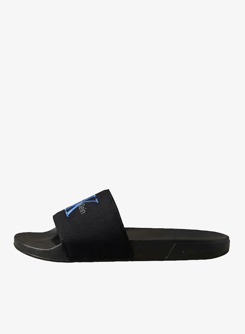 Calvin Klein Cotton Canvas Monologo Sliders