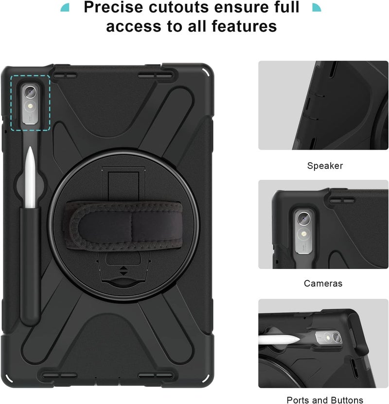 Procases For Lenovo Tab P11 Pro 11.2" Gen 2 2022 Tb-132Fu/Tb-138Fc Case, Rugged Heavy Duty Shockproof Cover With Hand Strap Shoulder Strap For 11.2 Inch Lenovo Tab P11 Pro 2Nd Generation -Black - Image 4