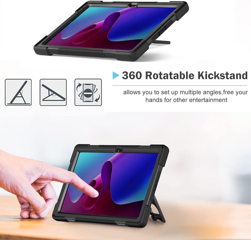 Procases For Lenovo Tab P11 Pro 11.2" Gen 2 2022 Tb-132Fu/Tb-138Fc Case, Rugged Heavy Duty Shockproof Cover With Hand Strap Shoulder Strap For 11.2 Inch Lenovo Tab P11 Pro 2Nd Generation -Black - Image 5