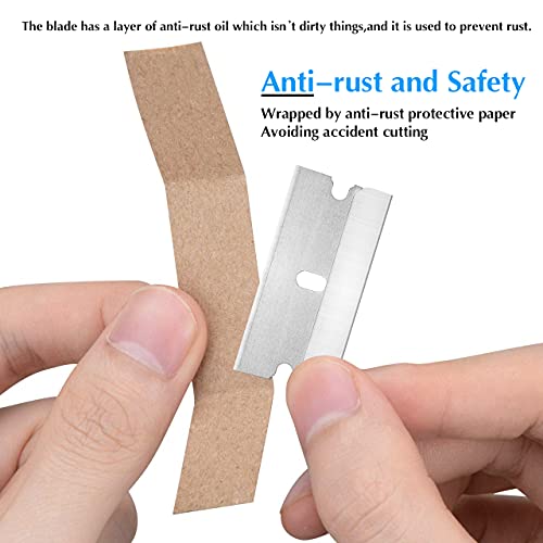 JIKIOU 200PCS Single Edge Razor Blades, Industrial Scraper Razor Blades, One Edge Razor Blade, Replacement Box Cutter Blades, Suitable for Removing Labels, Decals, Stickers - Image 3