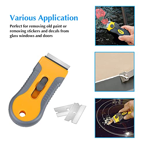 JIKIOU 200PCS Single Edge Razor Blades, Industrial Scraper Razor Blades, One Edge Razor Blade, Replacement Box Cutter Blades, Suitable for Removing Labels, Decals, Stickers - Image 4