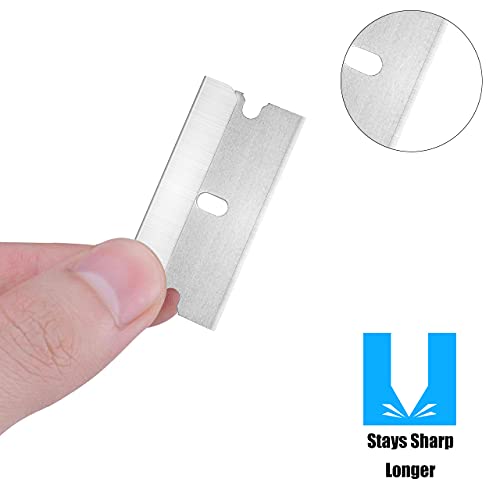 JIKIOU 200PCS Single Edge Razor Blades, Industrial Scraper Razor Blades, One Edge Razor Blade, Replacement Box Cutter Blades, Suitable for Removing Labels, Decals, Stickers - Image 2