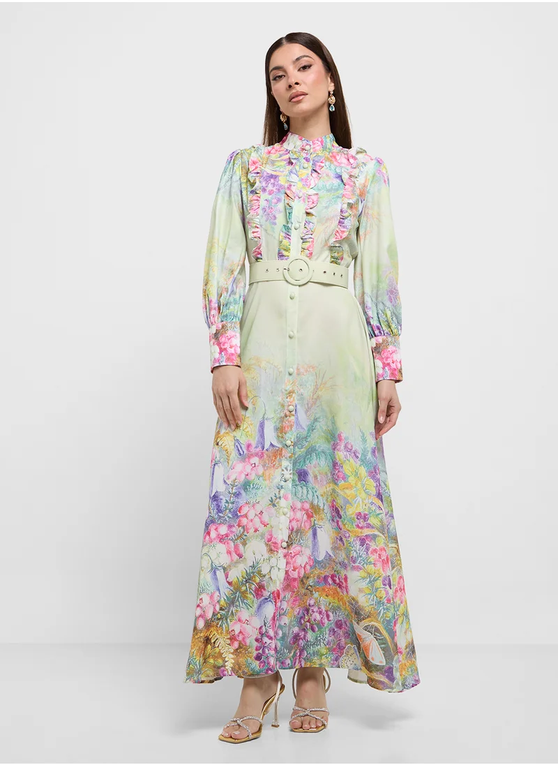 خزانة Floral Print Dress