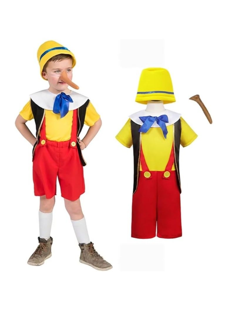 UKR Pinocchio Costume for Kids – Storybook Character Dress-Up Outfit for Boys & Girls (Ages 8–13, 110 cm) | Ideal for Book Week, Halloween & Role Play - Image 1