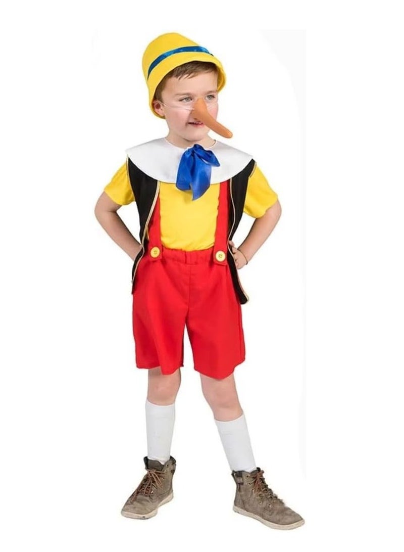 UKR Pinocchio Costume for Kids – Storybook Character Dress-Up Outfit for Boys & Girls (Ages 8–13, 110 cm) | Ideal for Book Week, Halloween & Role Play - Image 3