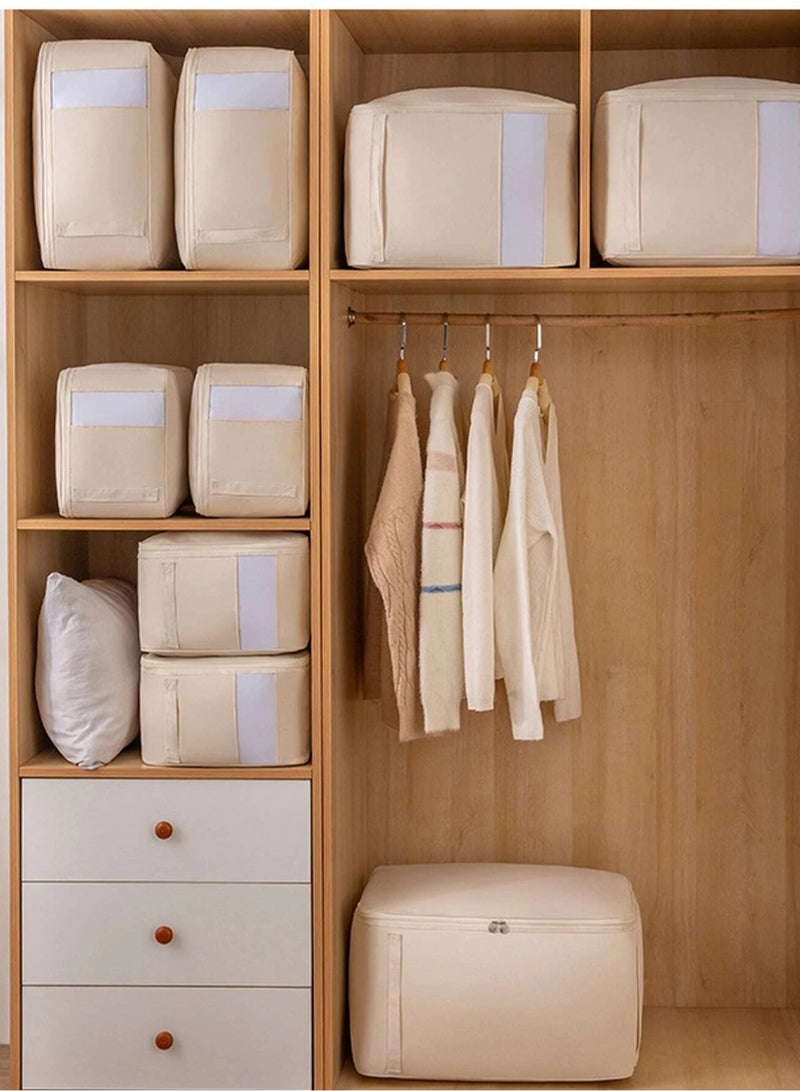 شو وو 3 عبوات من حقائب تخزين الملابس، منظم ملابس من قماش أكسفورد، حاويات تخزين البطانية تحت السرير، صندوق تخزين غير منسوج قابل للطي، تخزين الملابس بسحاب قوي، نافذة شفافة - Image 3