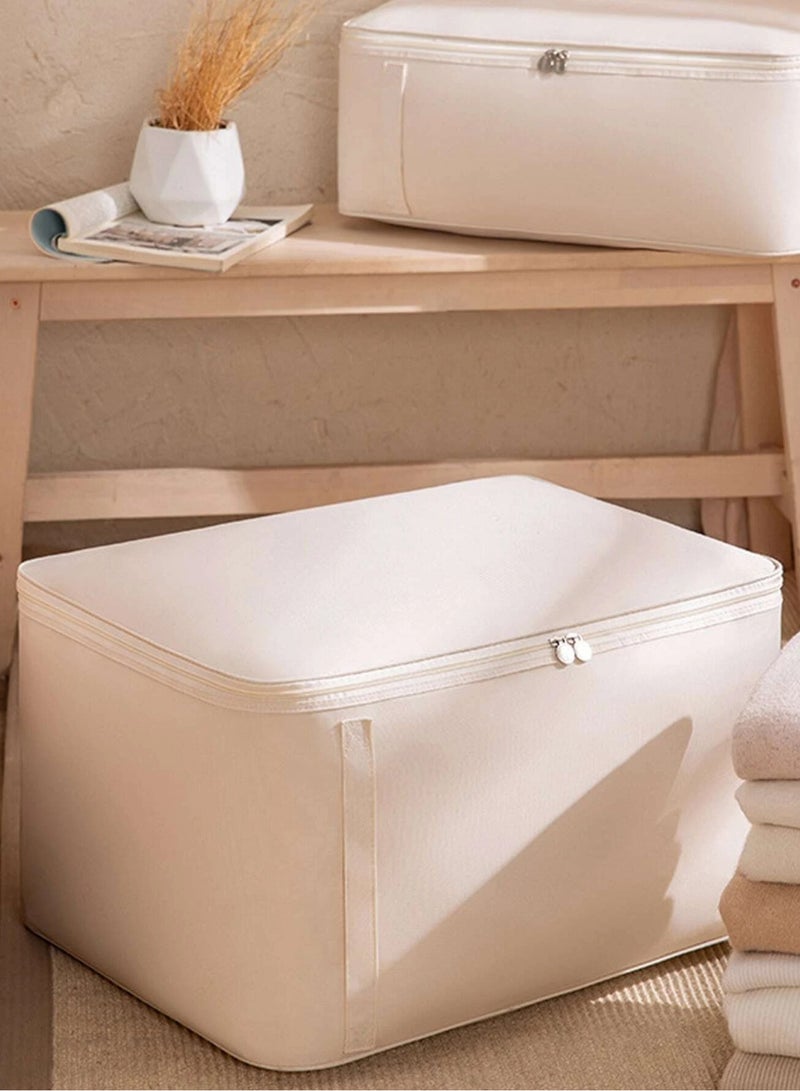 شو وو 3 عبوات من حقائب تخزين الملابس، منظم ملابس من قماش أكسفورد، حاويات تخزين البطانية تحت السرير، صندوق تخزين غير منسوج قابل للطي، تخزين الملابس بسحاب قوي، نافذة شفافة - Image 4