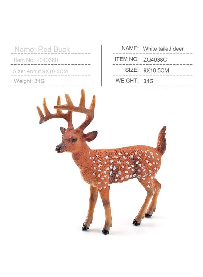 نيبمينينت نماذج حيوانات الغابة التفاعلية للأطفال - لعبة الغزال الأحمر وغزال البارك ومخروط الغزال