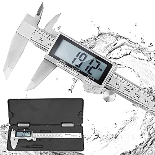Louisware Digital Caliper, IP54 Waterproof Stainless Steel Caliper Measuring Tool, Vernier Caliper with Huge LCD Screen, Auto - Off Feature, Inch and Millimeter Conversion (6 Inch /150 mm) - Image 1