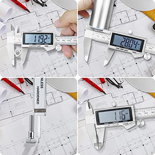 Louisware Digital Caliper, IP54 Waterproof Stainless Steel Caliper Measuring Tool, Vernier Caliper with Huge LCD Screen, Auto - Off Feature, Inch and Millimeter Conversion (6 Inch /150 mm) - Image 3