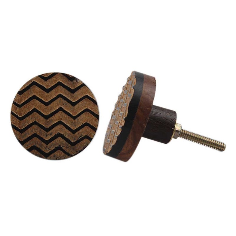 Indian-Shelf IndianShelf 8 Piece Brown Knobs Horn Knob Wave Big Door Handle 508 cm Door Pulls 